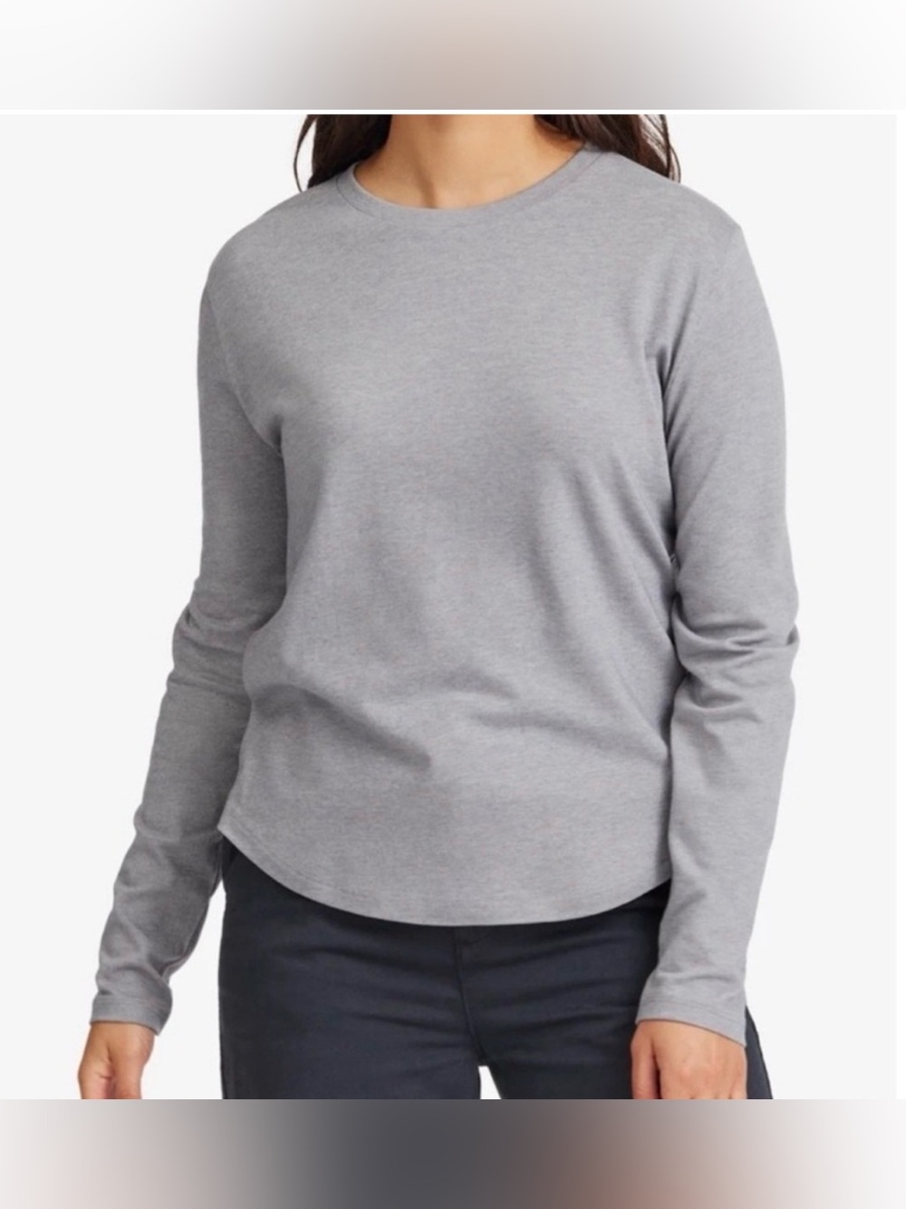 Allbirds Women's Anytime Long Sleeve Tee Pullover T-Shirt Top Gray Sz M